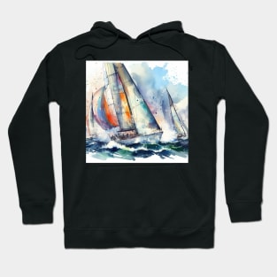 Abstract looking illustration of a sailboat race Hoodie